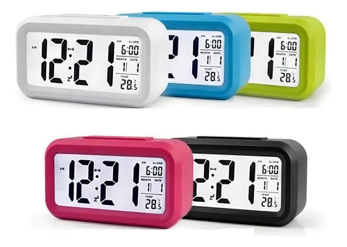 Reloj de mesa digital Digital Clock LED color blanco