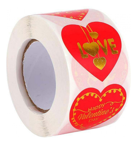 2 Rollo De Pegatinas De Corazón, Etiquetas Adhesivas De