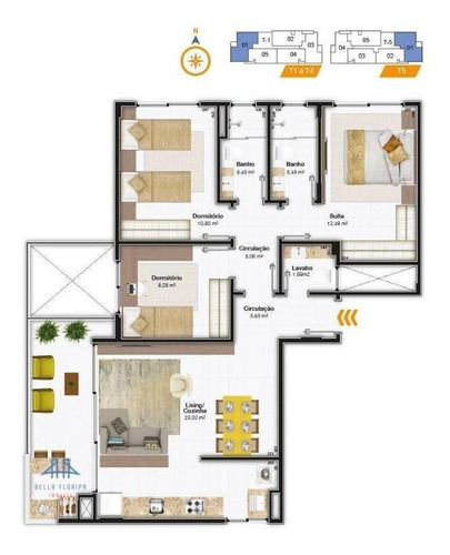 Imagem 22 de 30 de Apartamento Com 3 Dormitórios À Venda, 95 M² Por R$ 1.020.672,68 - Itacorubi - Florianópolis/sc - Ap1907