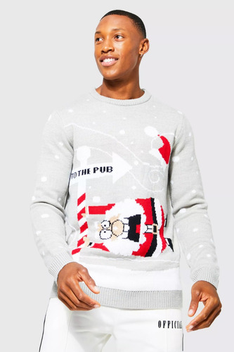 Sweater De Navidad Santa Pub Tejido Xs S  M 