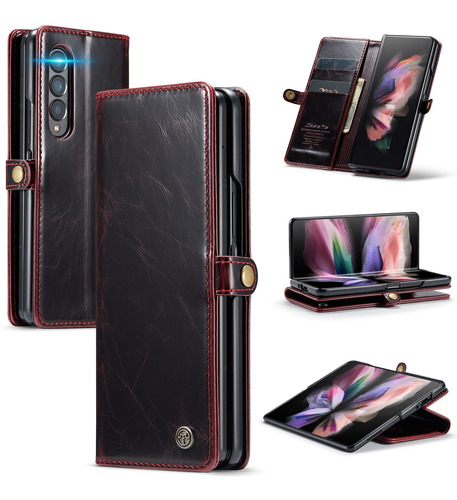 Funda De Cuero Para Samsung Z Fold3 5g Caseme Crazy Horse