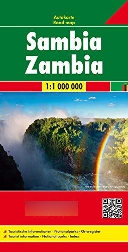 Zambia, Mapa De Carreteras. Escala 1:1.000.000. Freytag & Be