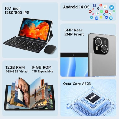 Tableta, Tableta Android 14 Con 12 Gb (4+8) De Ram 64 Gb