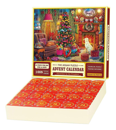 Rompecabezas Navideño Divertido En 24 Cajas Calendario De