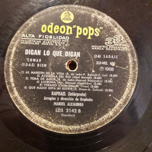 Sin Tapa Disco Raphael Digan Lo Que Digan V M0