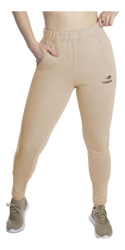 Pantalon Topper Tech Fleece Beige Mujer