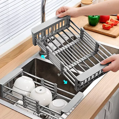 Escurridor De Platos Trastes Cubiertos Para Fregadero Acero Inoxidable  Cocina