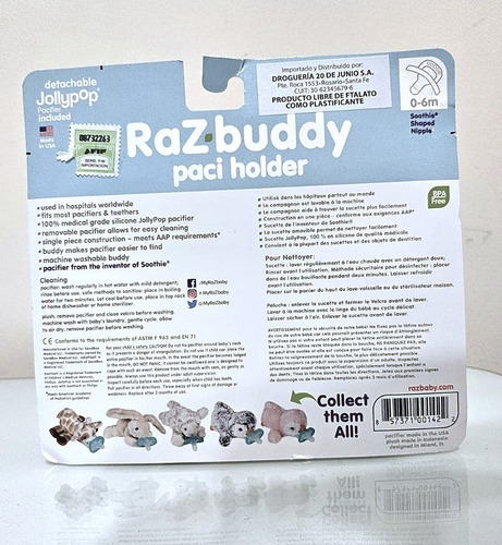 Chupete 0m+ Razbuddy Importado Eua Gris 0-6 Meses