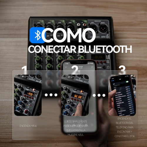Consola Amplificada Gc Mini6 6 Canales Mezclador Potencia