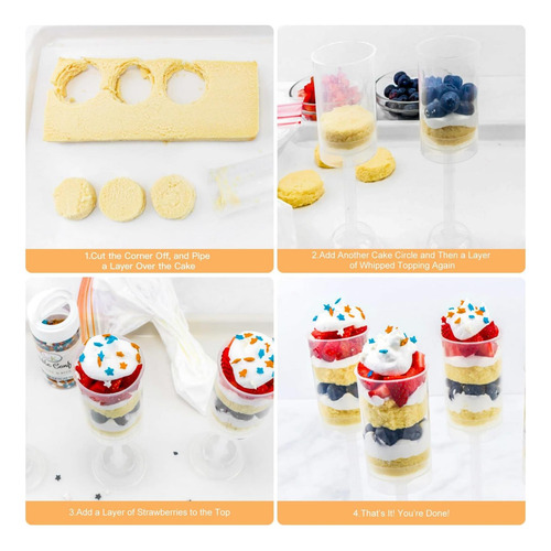 Doitool 50pcs Push Push Push Recipientes Con Tapa Pastel Pap