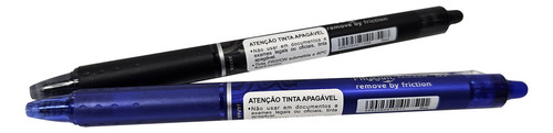 Kit De Caneta Apagável Frixion Ball Azul E Preta 0.7 Pilot Tinta Preto Exterior Preto E Azul