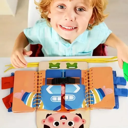 Tablero Montessori Para Aprendizaje Habilidad De Vestimenta