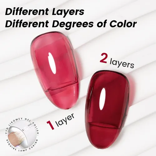 Ytd Likomey Esmalte De Uñas En Gel, Color Rojo Baya, 0.5