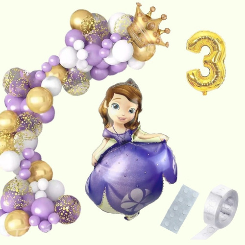 Pack De Globos, Princesa Sofia , Arco De Globos