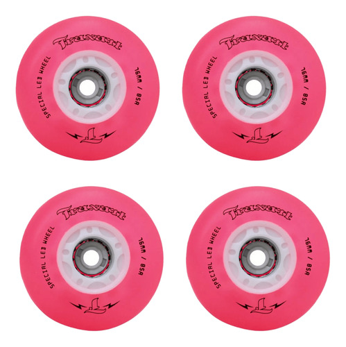 4 Rodas Inline Traxart Led Special 76mm Rosa/pink + Brinde