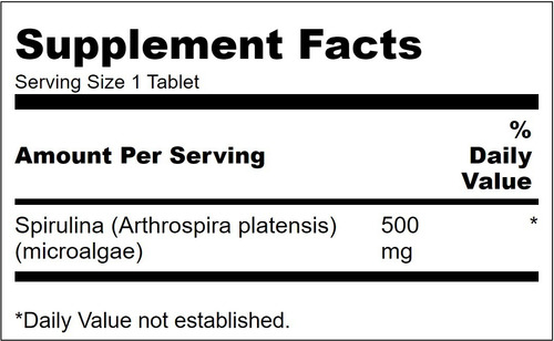 Spirulina 500 Mg 180 Tabs