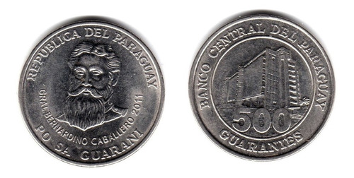 Moneda Paraguay 500 Guaranies 2011 Km#195a