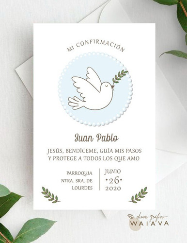 Imagen 8 de 10 de Estampitas Confirmación Tarjetas Estampas Nenes X 3u