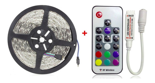 Kit Tira Led Rgb 5050 5m 300 Leds + Controladora  Rgb Rf