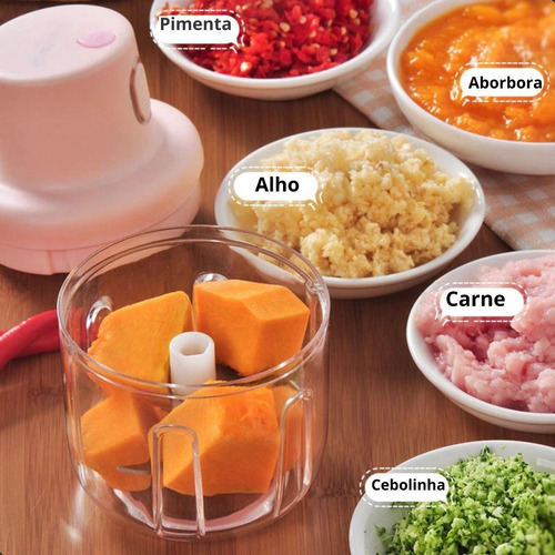 Mini Processador Alimentos Elétrico Alho Cebola Legumes Cor