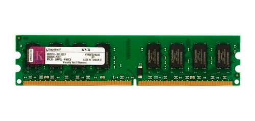 Imagem 1 de 2 de Memória RAM ValueRAM color verde  2GB 1 Kingston KVR667D2N5/2G