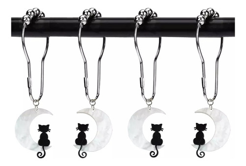 Set De 6 Ganchos Para Cortina De Baño Anillos Aros Argollas