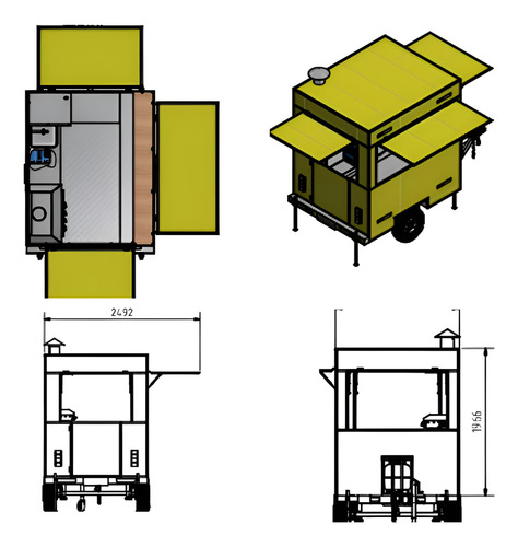 Projeto Food Trailer Lanches Carretinha Reboque 1 Eixo Pdf