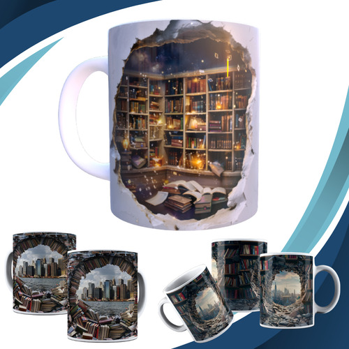 Pacote Artes Sublimar Canecas,livros Biblioteca 3d