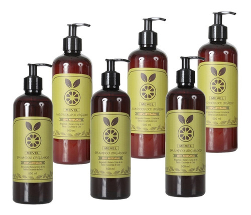 Shampoo De Bergamota Natural Organico Y Acondicionador Mevel