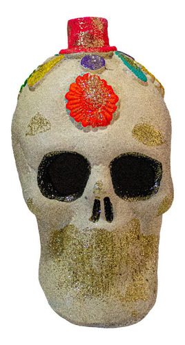 Porta Vela Día De Muertos Cráneo Decoración Ofrenda