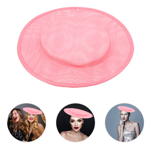 Gorro De Cóctel Sinamay Rosa, Accesorio Para Manualidades