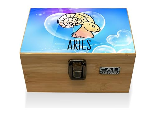 Cali Factory - Caja De Bambú Diseño Zodiaco Aries Lenticular