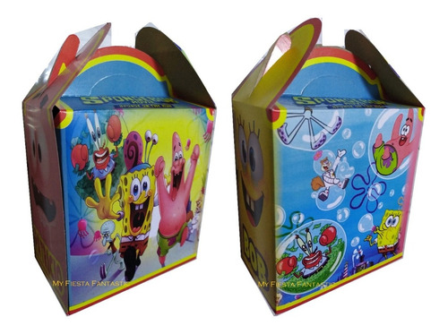 Imagen 4 de 7 de Bob Sponja & Patricio Paq 80 Cajitas Dulceras Feliz Bolo Jr