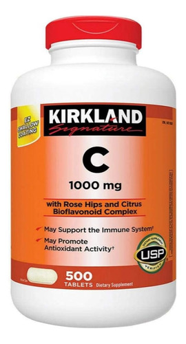 Vitamina C 1000mg 500 Tabletas Americanas Kirkland