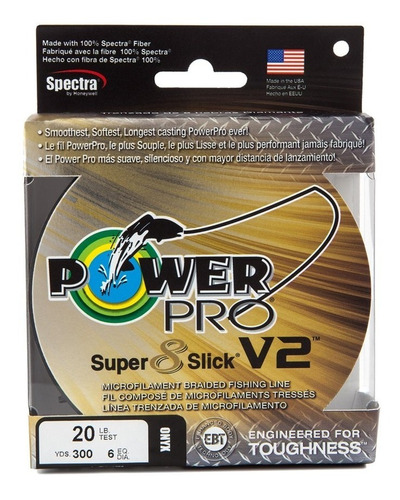 Linea Power Pro Super 8 Slick V2 30lb 300yds Verde