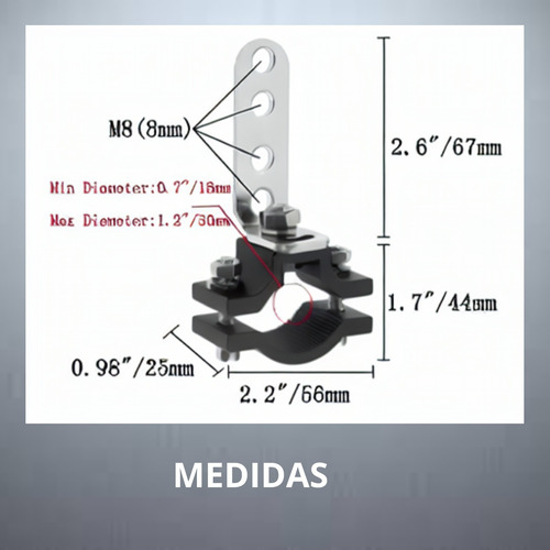 Soporte Base Extensiones Par Motocicleta Italika At 125 Rt