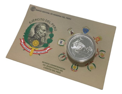 Moneda De Plata Bicentenario Ejercito Del Perú
