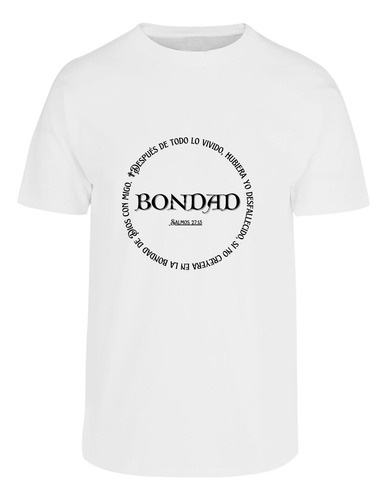 Playera Hombre Manga Corta Diseño Negro Bondad Salmos 27:13