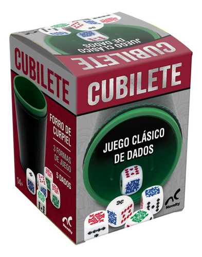 Juego Clásico De Dados Cubilete 5 Dados Novelty Corp Multicolor