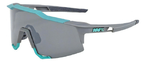 Gafas de ciclismo 100% Speedcraft de color gris cielo, 2 lentes grises