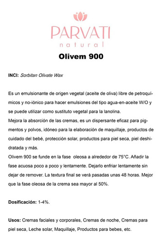 Olivem900 500grs Emulsionante W/o