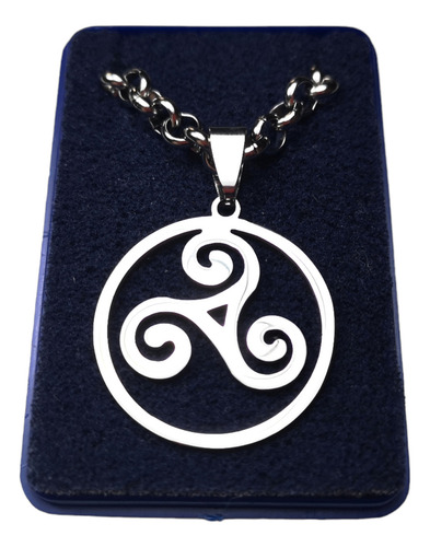 Dije Trisquel Rulado Circulo C/pulsera Todo Acero Qui(g3) Color Plateado