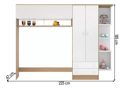Imagem 5 de 7 de Jogo De Quarto Bebê Completo Com Berço Cômoda Guarda-roupas