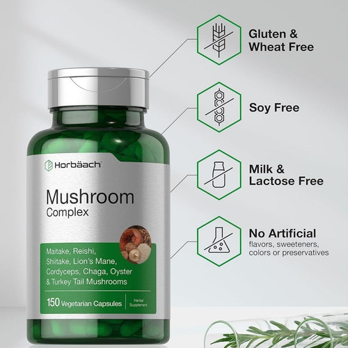 Mushroom Complex Premium 150caps C/ Lion's Mane, Cordyceps