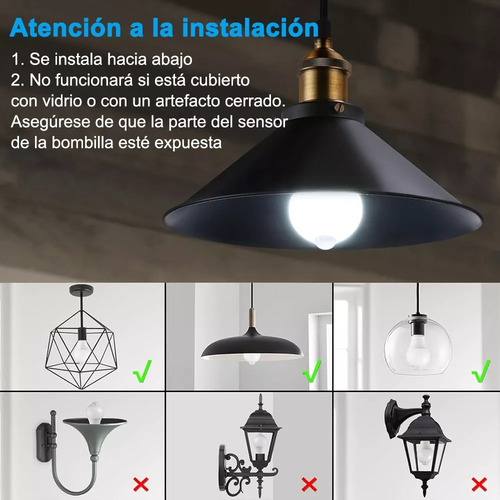 Banna 8 Focos Led Ahorrador Con Sensor De Movimiento 9w E27
