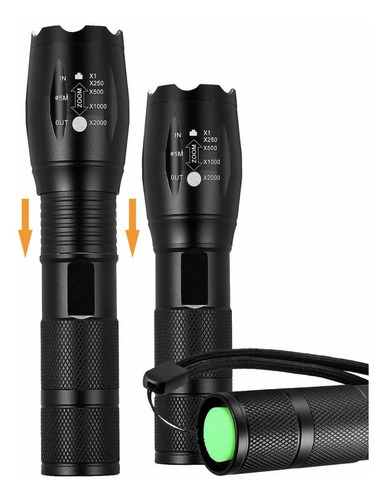 Linterna Táctica Led Cree Xml-t6 1000lm + Batería+ Cargador