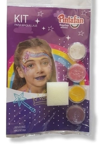 Maquillaje Acuarelable Infantil Temático 4 Colores + Esponja