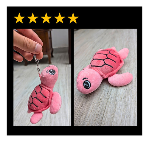 M2 Juguete Peluche Suave Lindo Llavero Reptil Tortuga Rosa