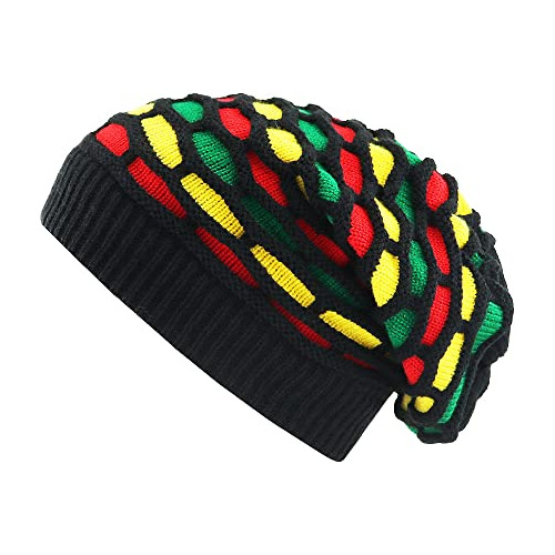 Rasta Jamaica Beanie Reggae Hat Multicolor Slouchy Baggie Be