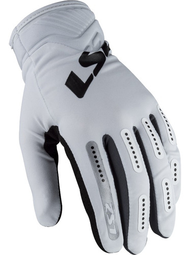 Guantes Moto Cortos Ls2 Bend Palma Reforzada Color Blanco/Gris Talle S